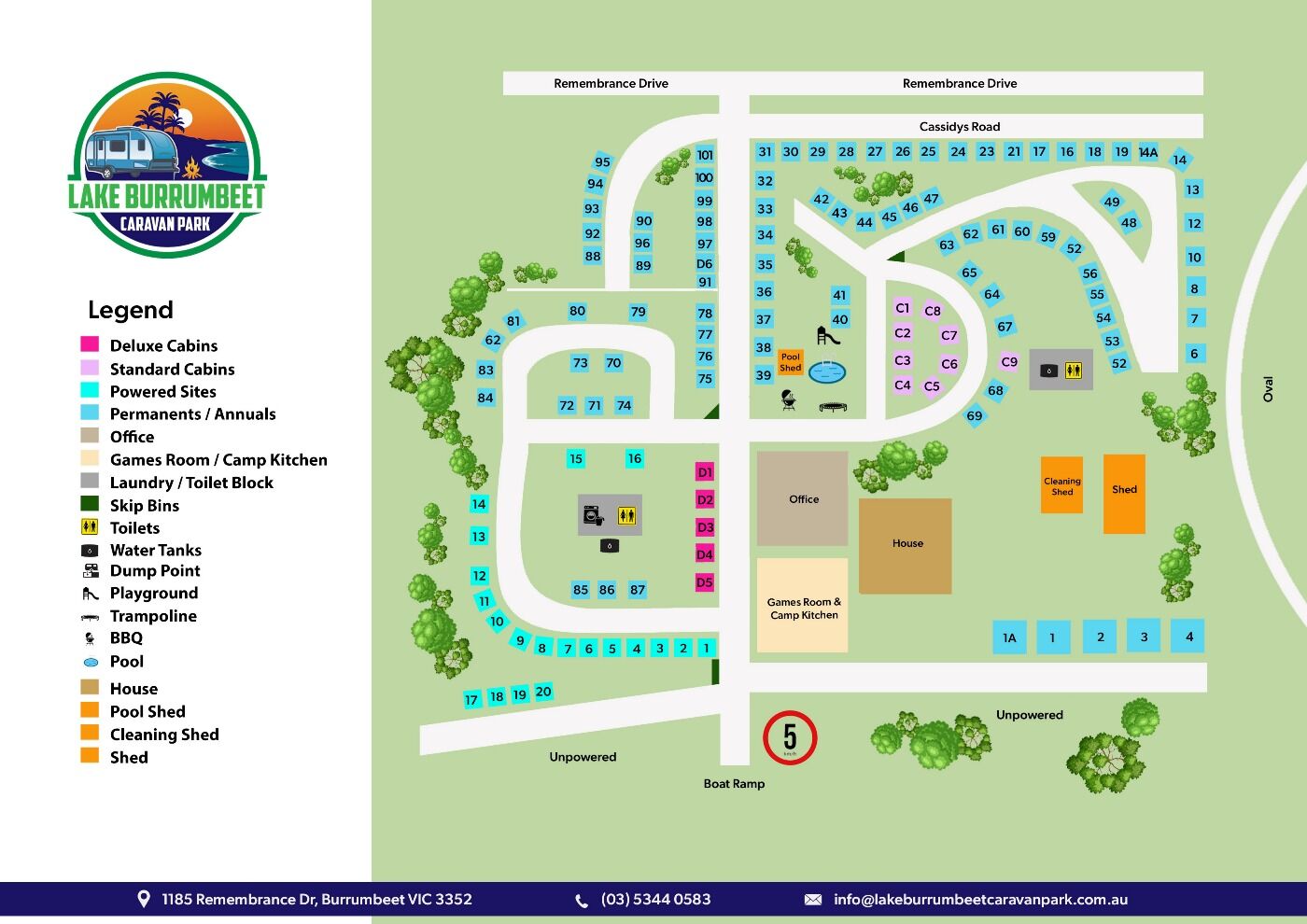 Park Map - Lake Burrumbeet Caravan Park Park Map - Lake Burrumbeet Caravan Park Ballarat